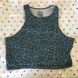 Blue Floral Crop Top